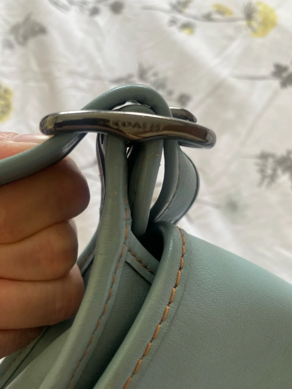 Vintage Coach Women’s Blue Gray Soft Leather Crossbody Saddle Bag - Picture 6 of 9